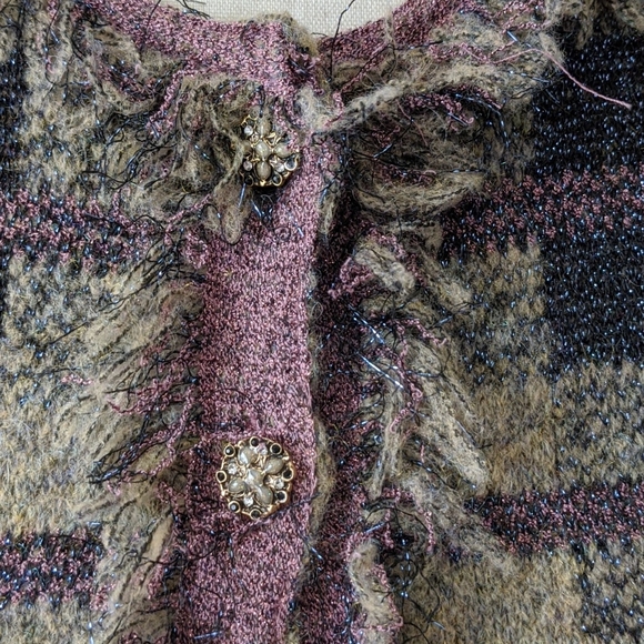 Zara ZARA Cardigan Jacket Top Shirt Blazer Vest Tweed Like Size Small SO… - Picture 2 of 6